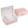 zk-0025 Multifunctional Double Layer PU Large Capacity Earring Ring Jewelry Box(Lotus Color)