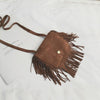Mini Messenger Bag Cute Tassel Design Kids Coin Purses Children Handbags Shoulder Bags(Brown)