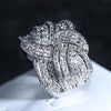 Women Fashion Luxury Zircon Stone Rings, Ring Size:9