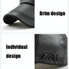 Outdoor Leisure Baseball Hat PU Leather Warm Peaked Cap, Size:Free Size(Black)