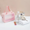 2 PCS Frosted Translucent Waterproof Storage Bag Cosmetic Bag Swimming Bag Wash Bag Pink L