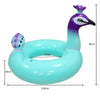 Blue Peacock Swimming Ring Adult Children Inflatable Seat Ring Lifebuoy, Size:90cm