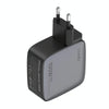 LDNIO Q408 100W GaN USB+3 USB-C / Type-C Interface Charger with 1m 100W USB-C / Type-C to USB-C / Type-C Data Cable, Plug Type:EU Plug(Black)