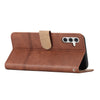For Samsung Galaxy A36 Cowhide Texture Stitching Leather Phone Case(Coffee)