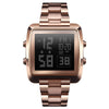 SKMEI 1369 Retro Waterproof Gold Watch Men Steel Belt Luminous Square Watch(Rose Gold)