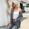 Women Mid-length Sweater Jacket Temperament Loose Knitted Cardigan, Size: M(Grey)