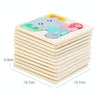 5 PCS Children Wooden Three-Dimensional Puzzle Early Education Cartoon Animal Geometric Educational Toys(Excavator)