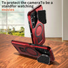 For Samsung Galaxy A35 5G Shield Frame Holder MagSafe Phone Case(Red)