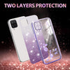For Samsung Galaxy A12 Gradient Glitter Flower All-inclusive Phone Case(Purple)