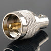 UHF Male to BNC Female Adapter, Nickel Plated RF Connector