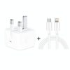 A2344 20W PD 3.0 Type-C / USB-C Folding Travel Charger + USB-C / Type-C to 8 Pin Fast Charging Data Cable Set, UK Plug, Length: 2m