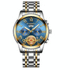 FNGEEN 4001 Men Watch Multi-Function Quartz Watch, Colour: Gold Blue Surface