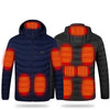 11 Zone Double Control Blue USB Winter Electric Heated Jacket Warm Thermal Jacket, Size: XXXXL
