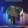 PDF4 PD 25W Fast Car Charger with Hands-Free Calls FM Transmitter 7-Color Led Lights MP3 Player