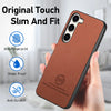 For Samsung Galaxy S22 5G Twill Fabric Leather Skin Back Phone Case(Brown)