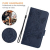 For Samsung Galaxy A26 Embossed Rose RFID Anti-theft Leather Phone Case(Dark Blue)