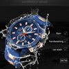 MINI FOCUS MF0089G Waterproof Quartz Watch Luminous Men Sports Watch(Blue Surface Blue Shell Blue Belt)