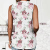 Women Spring Summer Round Neck Printed Vest T-Shirt Top, Size: XXL(Red Flowers On White)