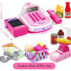 Mini Analog Supermarket Checkout Cash Register Set Child Role Playing Toy 47 PCS / Set Pink