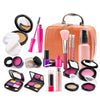 Girls Simulation Dressing Makeup Box Play House Non-toxic Cosmetics Set, Style: 21 In 1 Orange Leather Bag