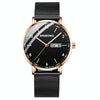 BINBOND B3820 30M Waterproof Ultra-thin Quartz Luminous Starry Watch, Color: Black Net-Rose Gold-Black