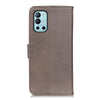 For OnePlus 9R KHAZNEH Cowhide Texture Horizontal Flip Leather Case with Holder & Card Slots & Wallet(Khaki)