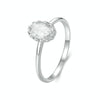S925 Sterling Silver Plated With White Gold 1 Carat Moissanite Ring(No.6)