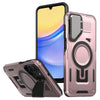 For Samsung Galaxy A15 Shield Frame Holder MagSafe Phone Case(Rose Gold)