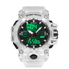 SANDA Green Light Alarm Clock Multifunctional Waterproof Shockproof Transparent Watch(Transparent White)