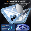 For Samsung Galaxy S25 5G Tempered Glass MagSafe Phone Case(Sky Blue)
