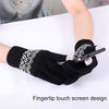 Winter Touch Screen Gloves Women Men Warm Stretch Knit Mittens Imitation Wool Thicken Full Finger Gloves(Kids Black)