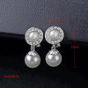 1201 Long Silver Baroque Earrings Pearl Ear Clip Women Without Ear Piercing