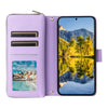 For Samsung Galaxy A54 Nine-card Slots Zipper Wallet Bag Leather Phone Case(Purple)