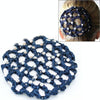 Beautiful Diamonds Bun Cover Snood Women Hair Net Ballet Dance Skating Headwear Accessories(Navy blue)