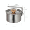 Outdoor Multifunctional 304 Stainless Steel Burning Kettle(1L)