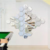 12 PCS 3D Hexagonal Mirror Wall Stickers Set, Size: 8*8cm(Silver)
