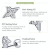 Sterling Silver Bright Star Style Diamond Earrings Female Earrings