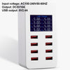 A8B 50W 8 Ports USB Smart Charging Station with Digital Display, Plug:US Plug