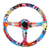 35cm Car Racing Graffiti ABS Steering Wheel(Style 2)
