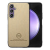 For Samsung Galaxy S23 FE 5G Twill Fabric Leather Skin Back Phone Case(Khaki)