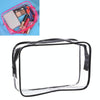 Portable Travel Zip Look PVC Bags Waterproof Transparent Makeup Storage Bag, SIZE:L(Black)