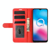 For Alcatel 3X 2020 R64 Texture Single Horizontal Flip Protective Case with Holder & Card Slots & Wallet& Photo Frame(Red)