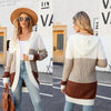 Women Casual Mid-Length Hooded Knit Cardigan Jacket, Size: L(Green)