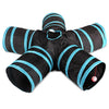 Collapsible Cat Tunnel Toy - 5 Channels, Crackling Sounds, Play Balls