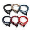 5pcs Whale Tail Braided Hand Rope Double Live Buckle Adjustable Bracelet(Navy)