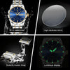 BINBOND B5552 Luminous Multifunctional Business Calendar Quartz Watch(Female-Inter-gold-Blue)