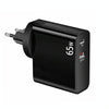 PD-65W USB-C / Type-C + QC3. 0 USB Laptop Charging Adapter, EU Plug / US Plug(Black)