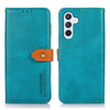 For Samsung Galaxy A26 5G KHAZNEH Dual-color Cowhide Texture Flip Leather Phone Case(Blue)