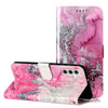 For Samsung Galaxy A16 4G / 5G Colored Drawing Marble Pattern Leather Phone Case(Pink Seawater)