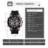 SKMEI 1538 Multi-Function Time Large Dial Steel Belt Men  Casual Sports Electronic Watch(Rose Gold-Steel Belt)